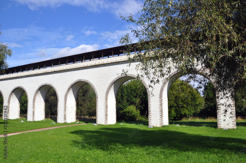 Waterworks Rostokinsky aqueduct in the Yauza River Valley
