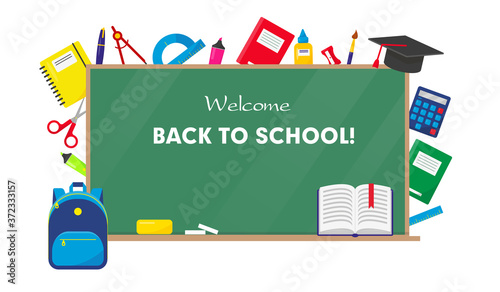 Back to school concept. . Vector illustration.