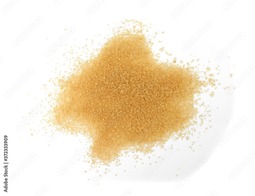 Brown sugar isolated on white background.