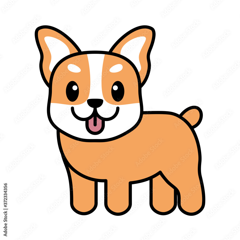 Isolated dog cartoon. Happy pet - Vector illustration Isolated dog cartoon. Happy pet - Vector illustration