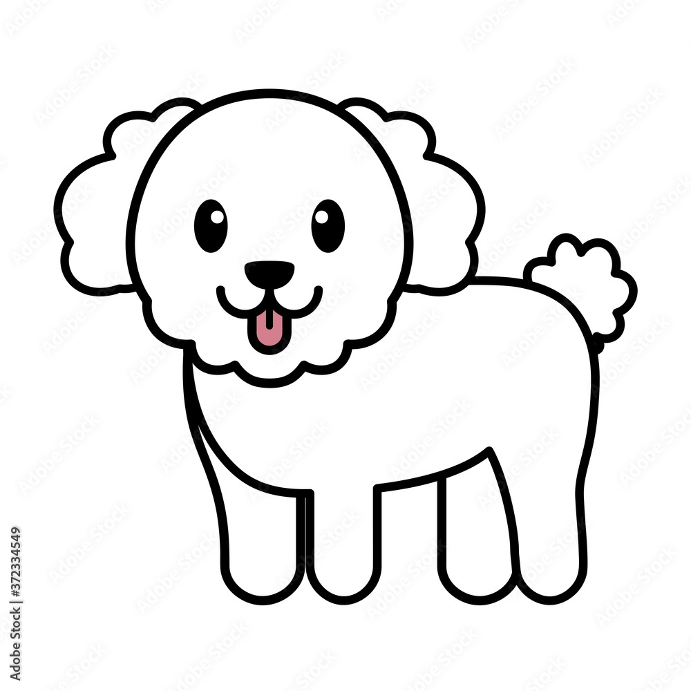 Isolated dog cartoon. Happy pet - Vector illustration Isolated dog cartoon. Happy pet - Vector illustration