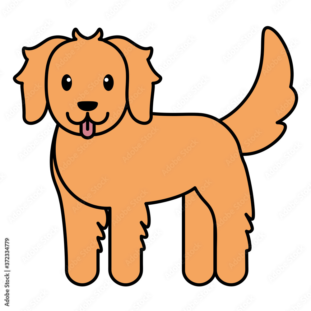 Obraz premium Isolated dog cartoon. Happy pet - Vector illustration