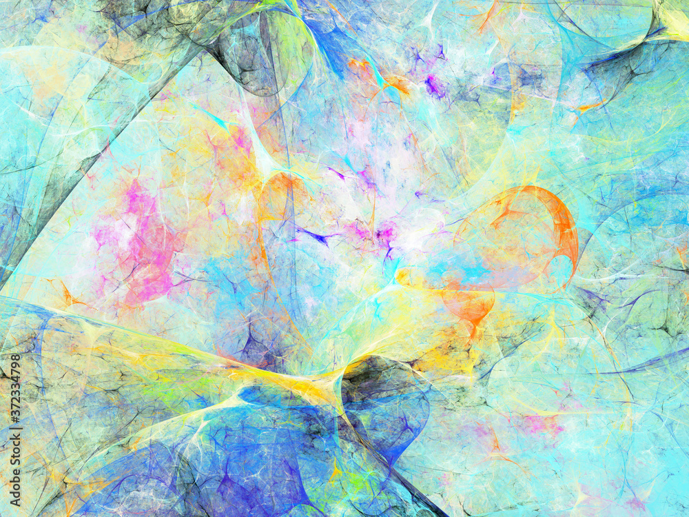 Fototapeta premium blue abstract fractal background 3d rendering illustration
