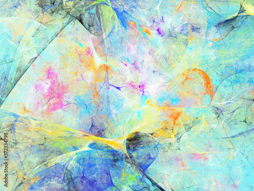 Wallpaper Mural blue abstract fractal background 3d rendering illustration Torontodigital.ca