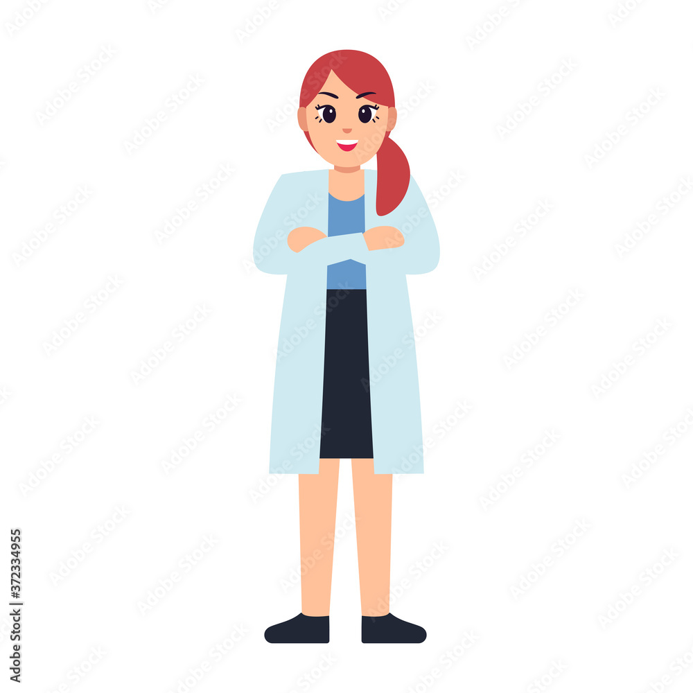 Isolated woman doctor cartoon. Medical profesional - Vector Isolated woman doctor cartoon. Medical profesional - Vector