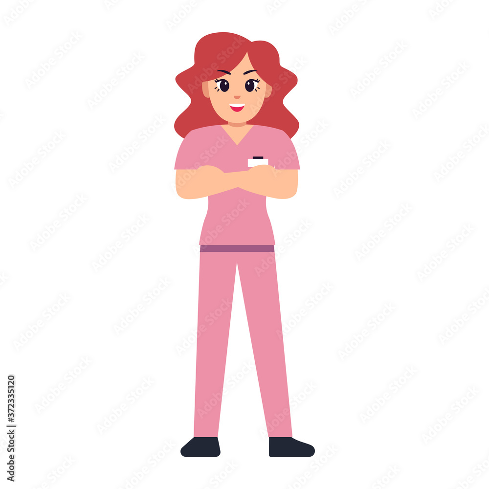 Isolated woman doctor cartoon. Medical profesional - Vector