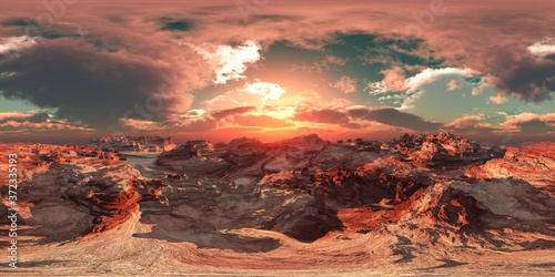 Mars, HDRI, environment map , Round panorama, spherical panorama, equidistant projection, 360 high resolution panorama, 3d rendering