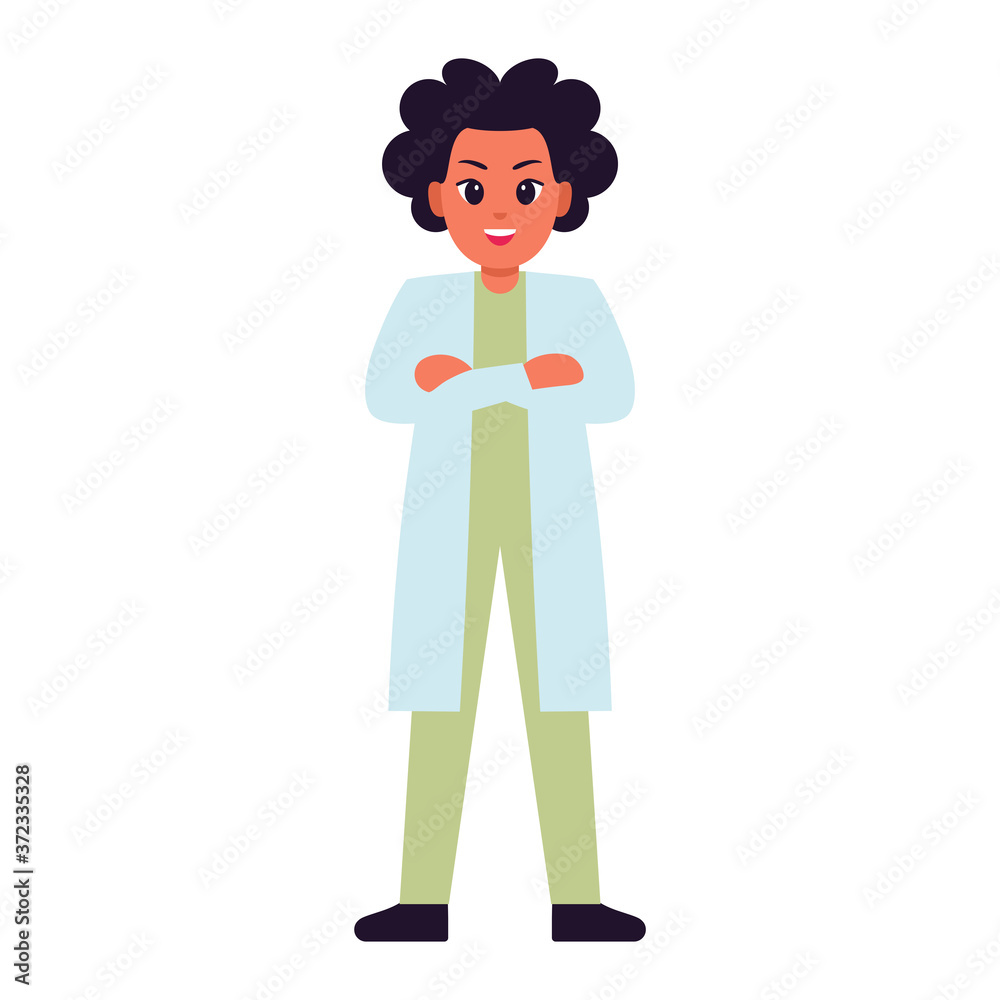 Isolated woman doctor cartoon. Medical profesional - Vector Isolated woman doctor cartoon. Medical profesional - Vector