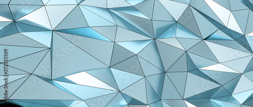 Abstract Blue Polygonal Background - 3D Illustration