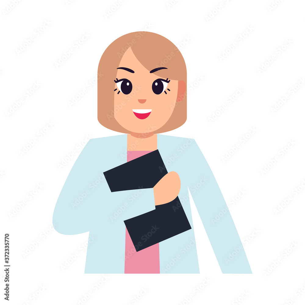 Isolated woman doctor cartoon. Medical profesional - Vector Isolated woman doctor cartoon. Medical profesional - Vector