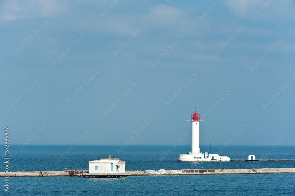 The Vorontsov Lighthouse in the Gulf of Odessa in Ukraine