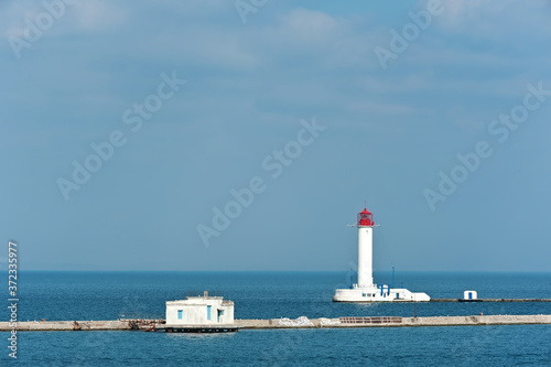 The Vorontsov Lighthouse in the Gulf of Odessa in Ukraine