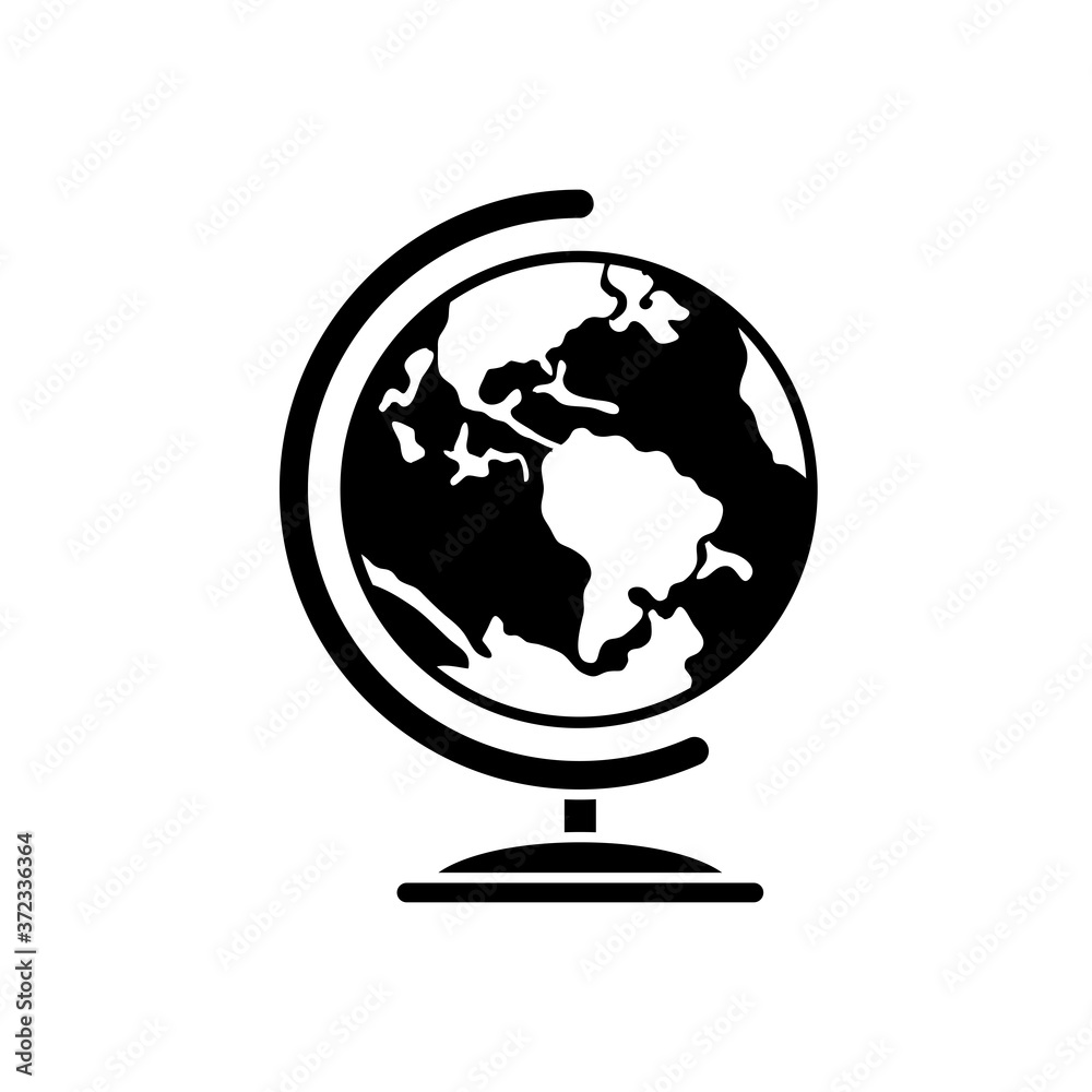 world geography tool icon, silhouette style world geography tool icon, silhouette style