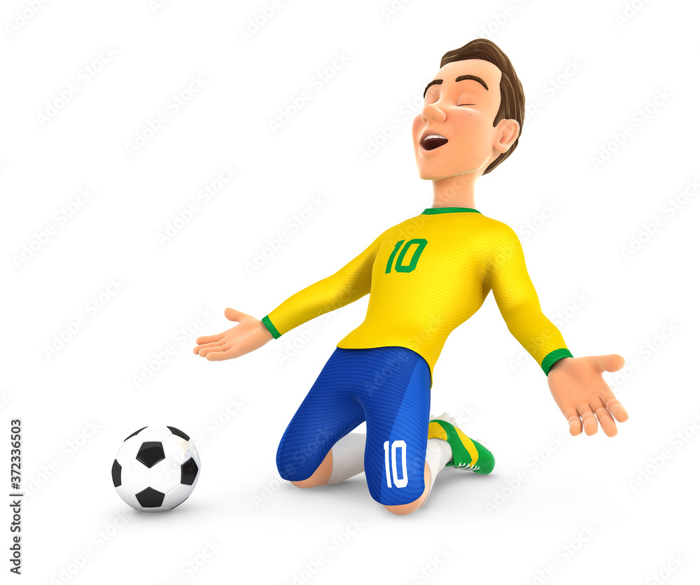 3d soccer player with yellow jersey goal celebration 3d soccer player with yellow jersey goal celebration