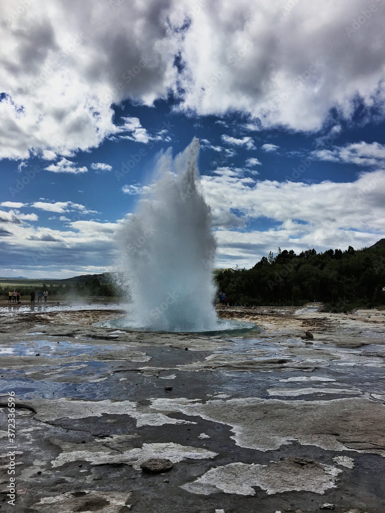 A view of a Geyser in Iceland