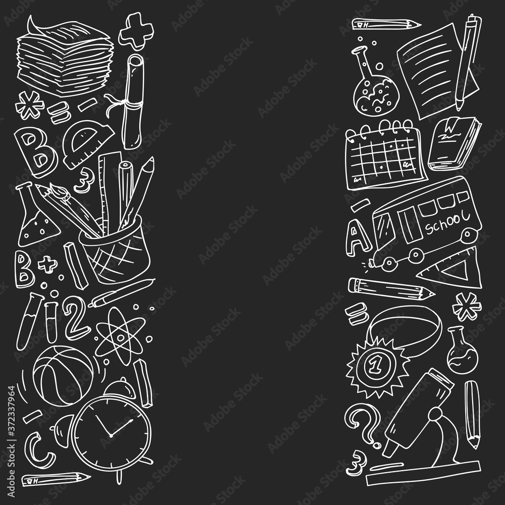 Back to School Supplies. School online e-learning, internet education. College, university.