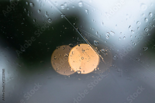 drops of dew on a glass