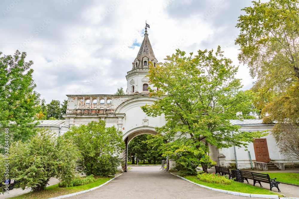 White stone architecture of the Izmailovo Museum-reserve of the 17th century. Moscow, Russia