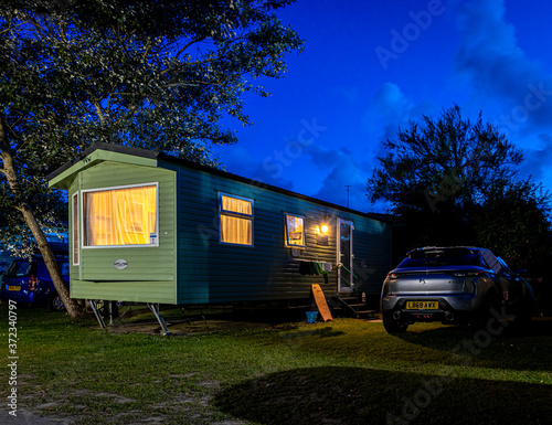 Caravan park near the ocean coast in Cornwell photo