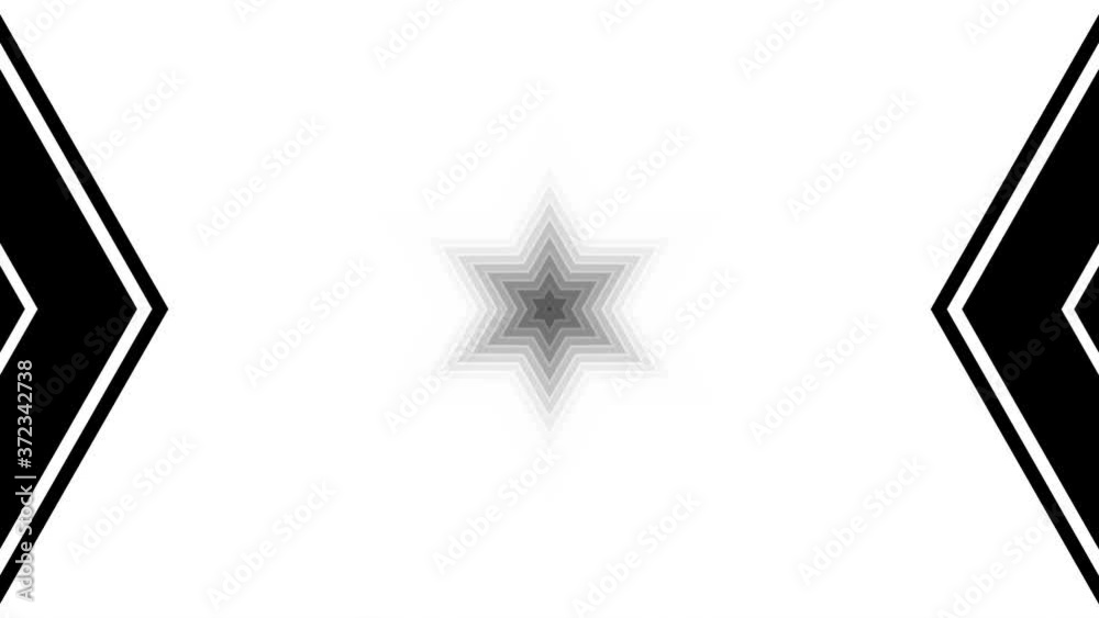 Star Of  David. Black and white background looping tunnel effect.