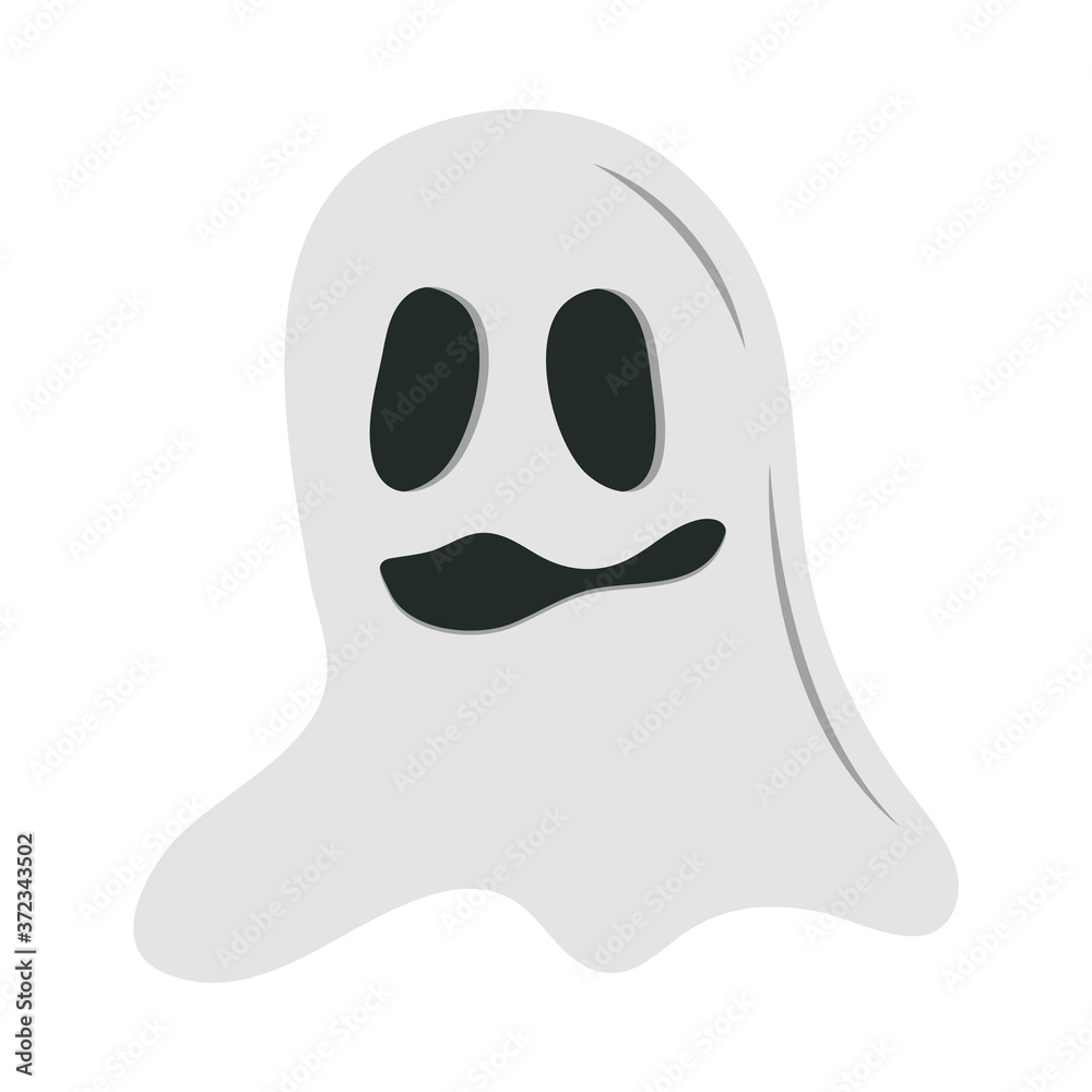 happy halloween, character creepy ghost trick or treat party celebration flat icon design