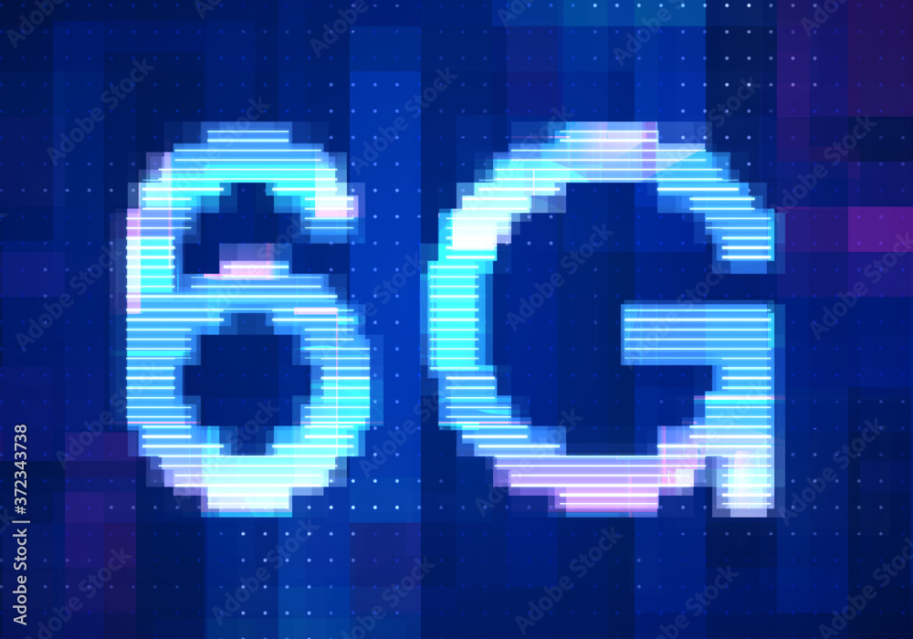 6G Network Internet Mobile icon technology blue background. Abstract digital machine learning with digital future design concept. 6G Network Internet Mobile icon technology blue background. Abstract digital machine learning with digital future design concept.