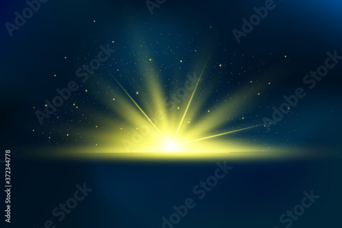 Glow isolated yellow light effect, lens flare