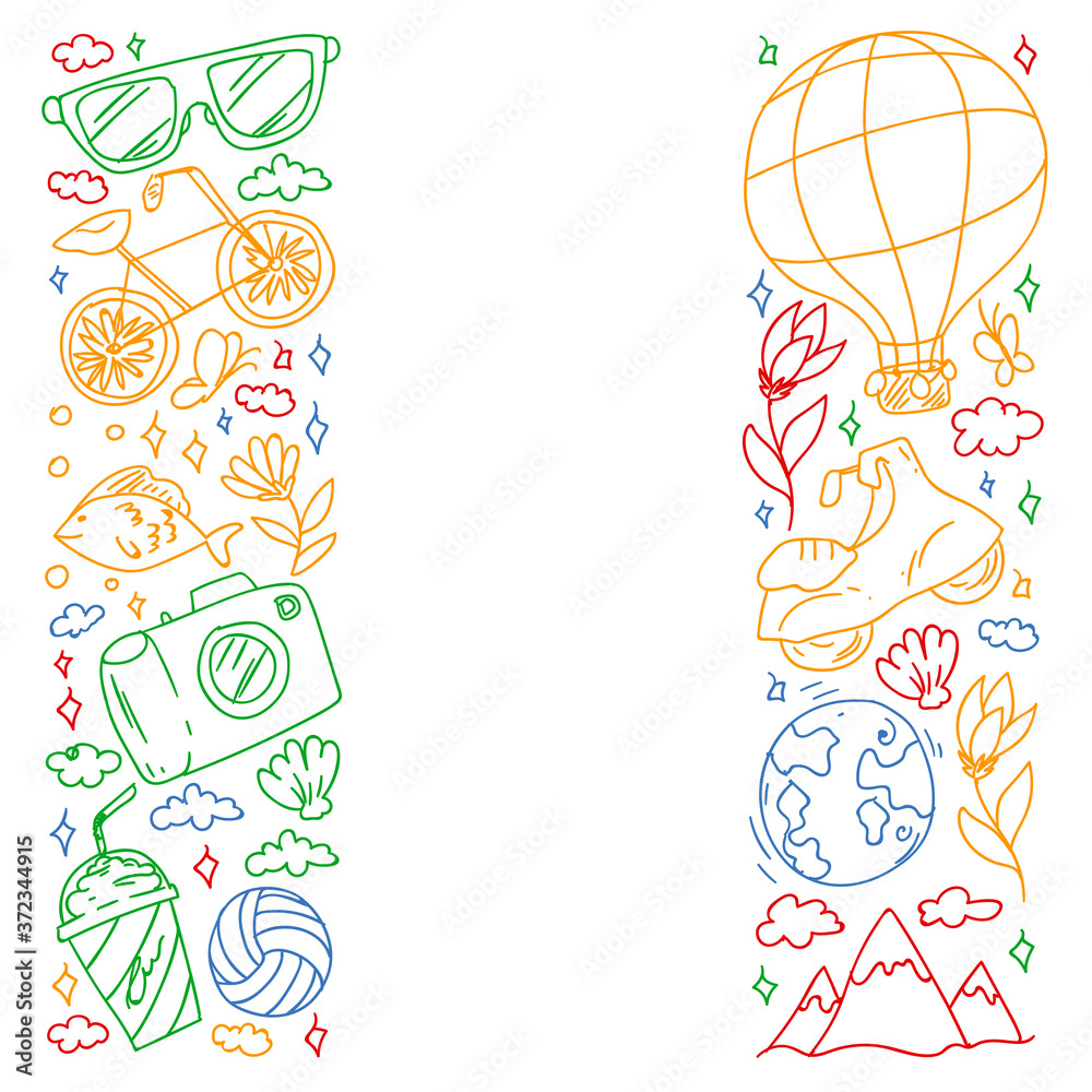 Travel and tourism icons. Traveling pattern Travel and tourism icons. Traveling pattern