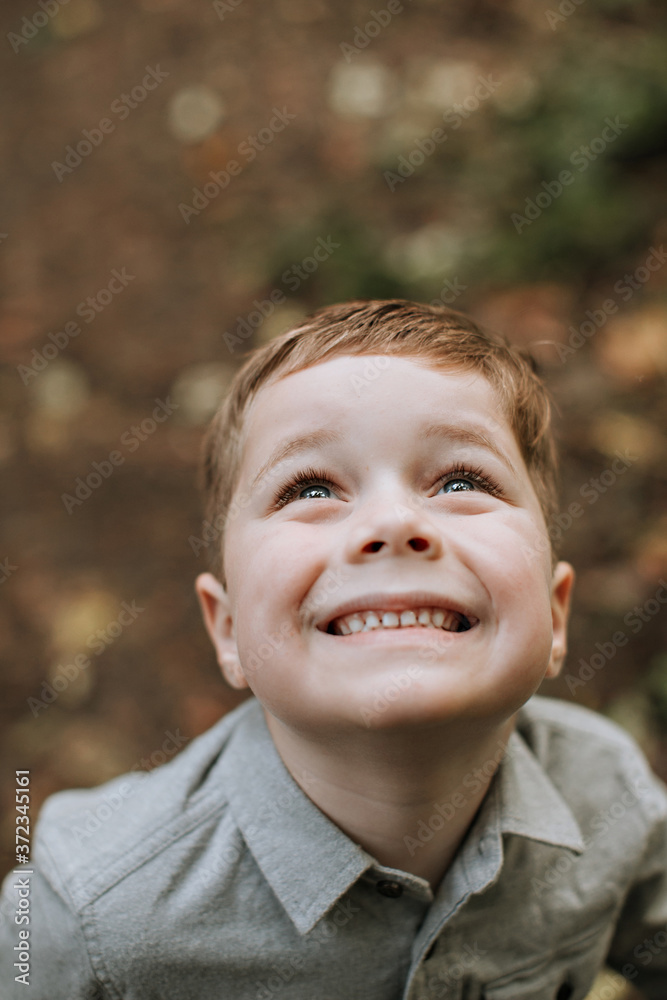 Young Boy Looking Up