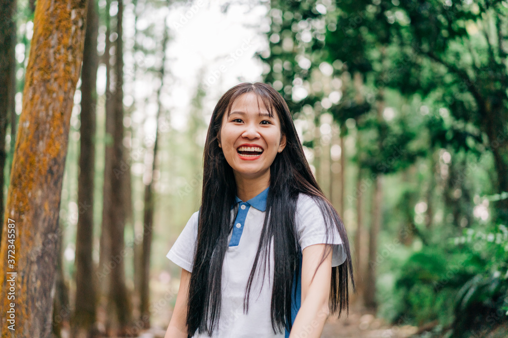 portrait of asian collage student outdoor portrait of asian collage student outdoor