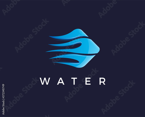 minimal water logo template - vector illustration