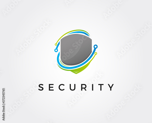 minimal security logo template - vector illustration