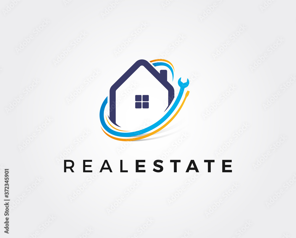Fototapeta premium minimal home repair logo template - vector illustration