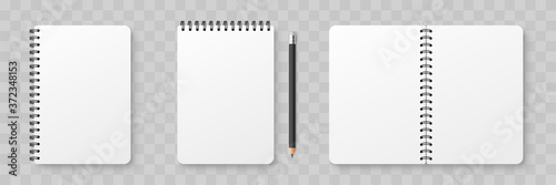 Realistic blank notebook. Notepad mock up with shadow isolated on isolated background.