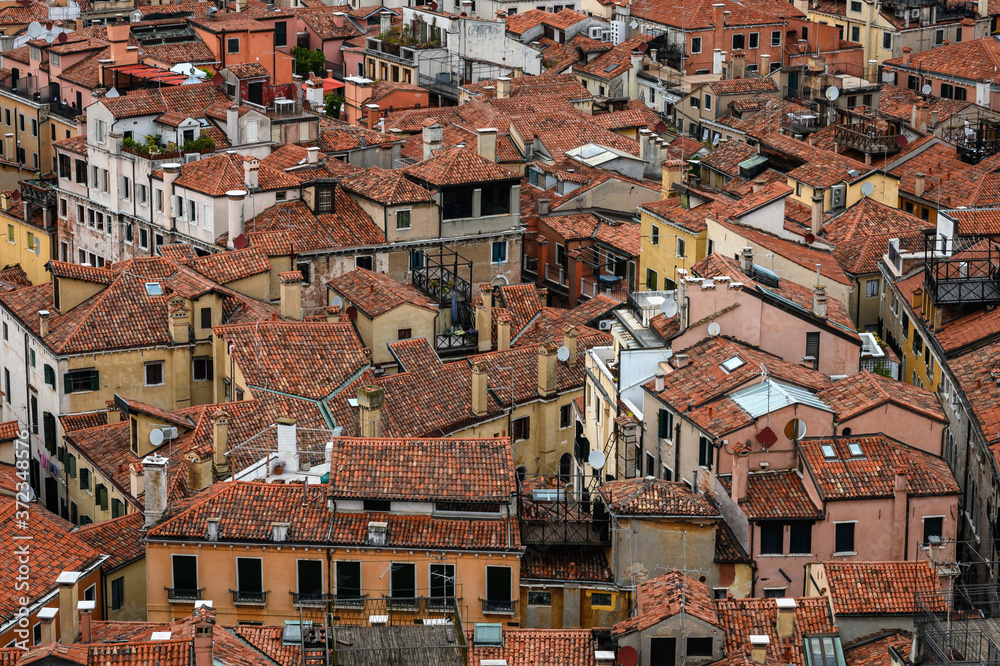 An Aerial View Of Houses In Venice, Italy An Aerial View Of Houses In Venice, Italy