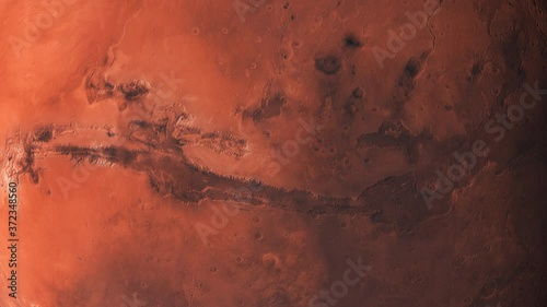 The Valles Marineris Canyon of Mars. Photo realistic 3D render. 4k. photo