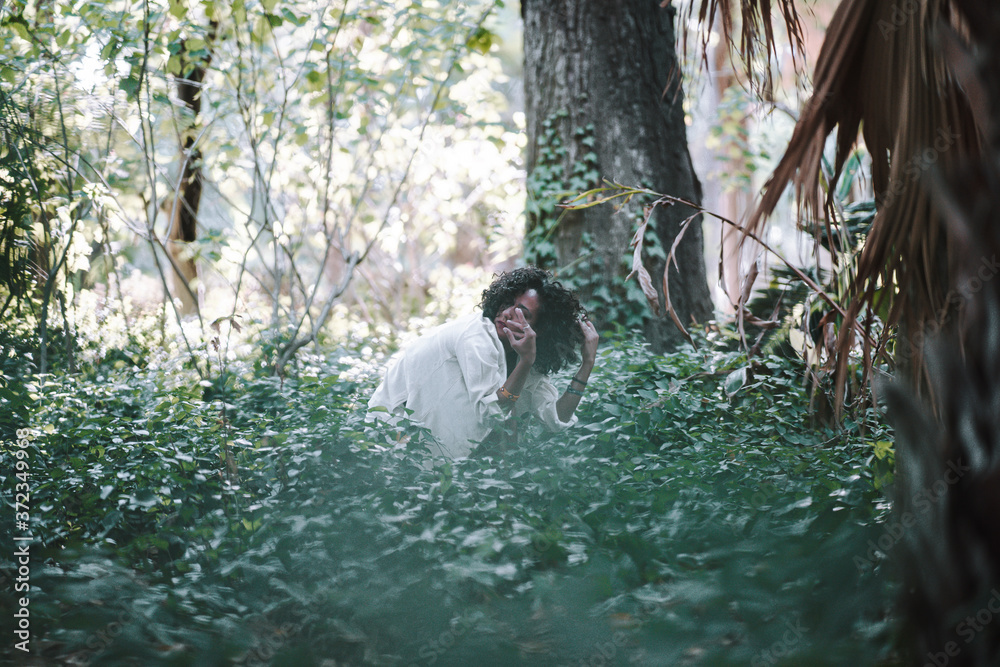 Bailarina en zona arbolada de sevilla Stock Photo | Adobe Stock