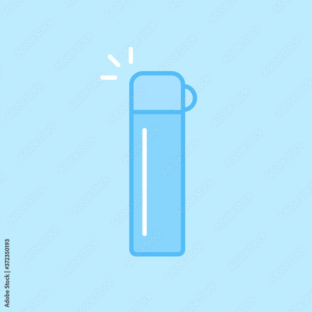 Thermos Bottle Blue Vector Icon Background
