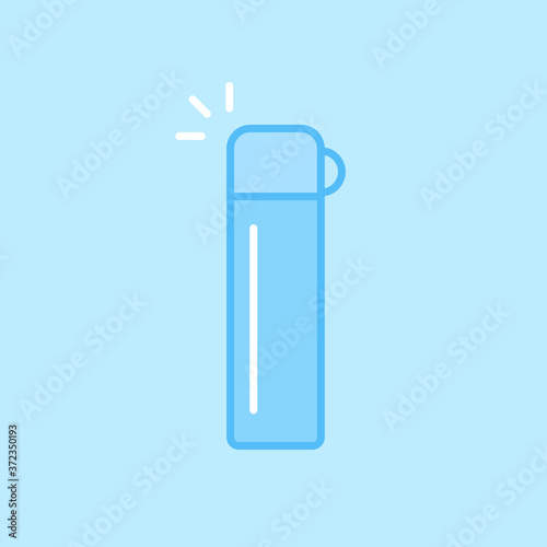 Thermos Bottle Blue Vector Icon Background