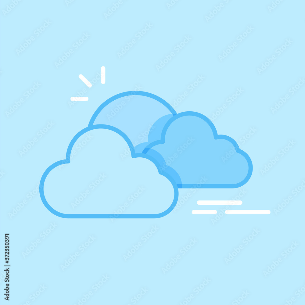 Sunset Cloudy Blue Vector Icon Background Sunset Cloudy Blue Vector Icon Background