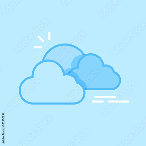 Sunset Cloudy Blue Vector Icon Background