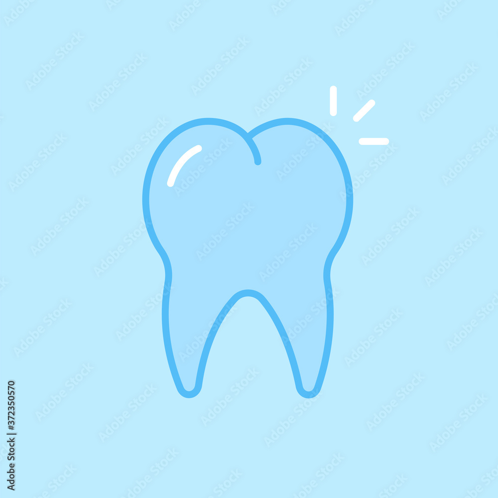 Tooth Blue Vector Icon Background