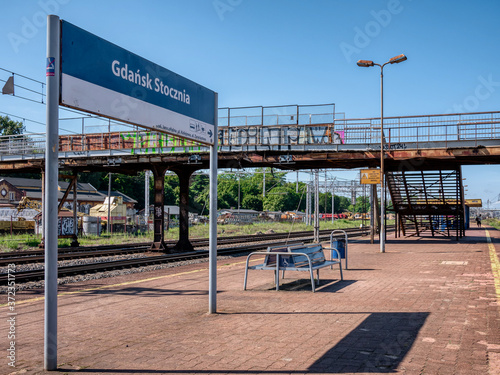Train station of metropolitan train. Gdansk, Poland.
