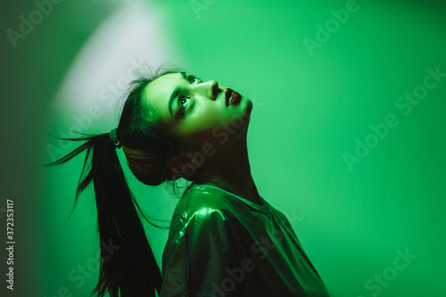 Futuristic ethnic woman photo