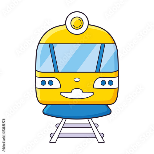 City train or subway front view icon isolated