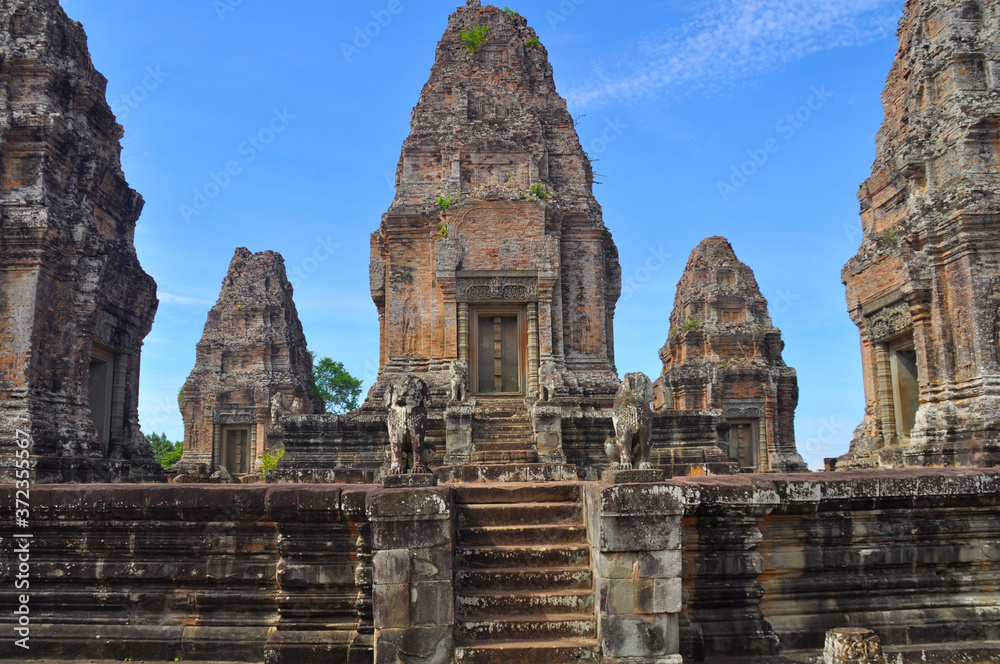 Towers of the ruin of East Mebon; a 10th Century temple dedicated to Shiva