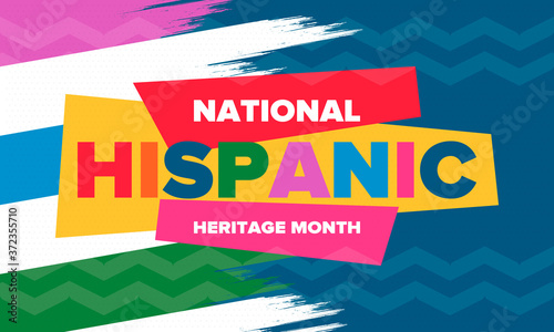 National Hispanic Heritage Month in September and October. Hispanic and Latino Americans culture. Celebrate annual in United States. Poster, card, banner and background. Vector illustration