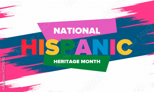 National Hispanic Heritage Month in September and October. Hispanic and Latino Americans culture. Celebrate annual in United States. Poster, card, banner and background. Vector illustration