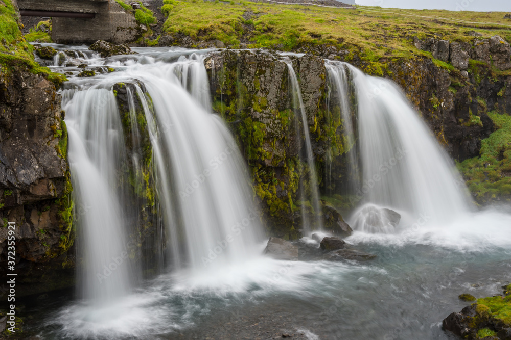 Kirkjufellsfoss waterfall in Snaefellsnes peninsula in Iceland