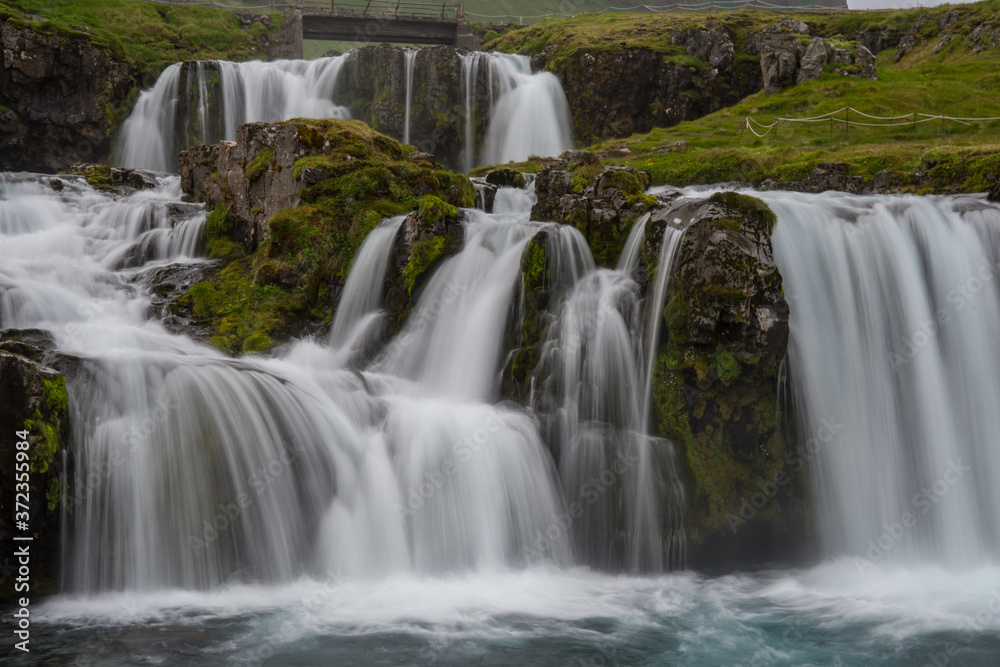 Kirkjufellsfoss waterfall in Snaefellsnes peninsula in Iceland